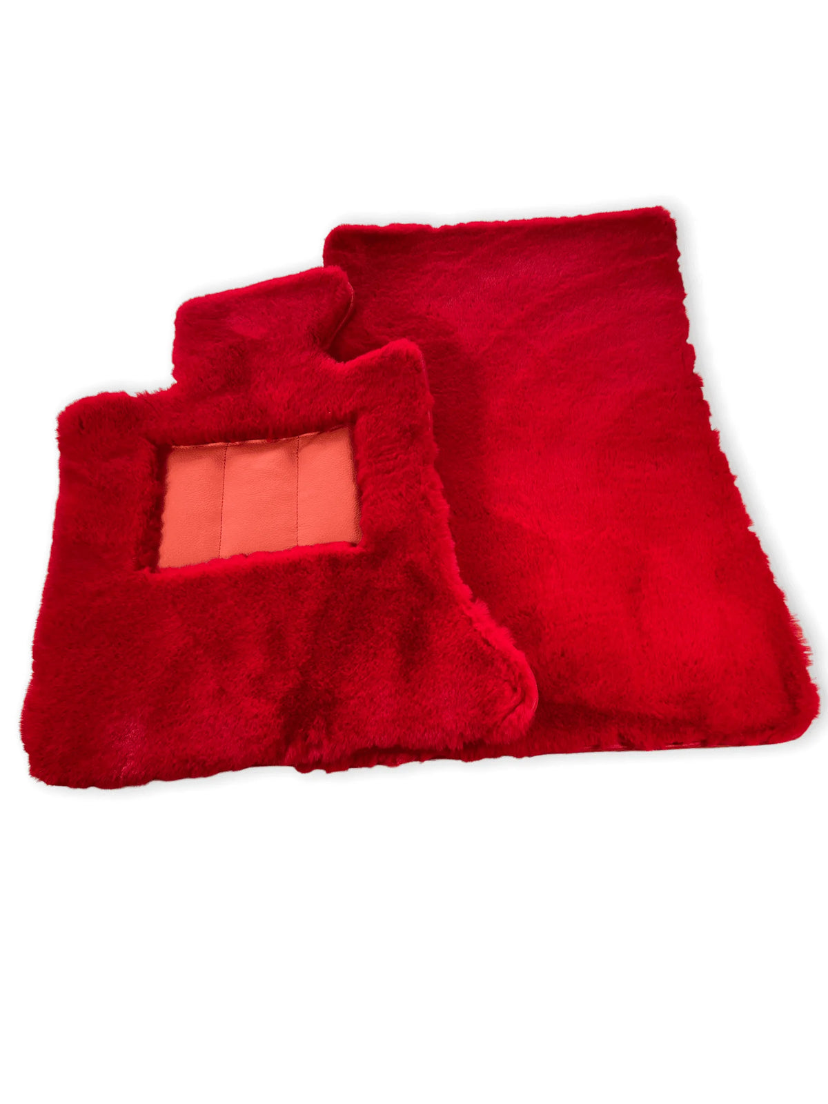 Red Sheepskin Floor Mats For Rolls Royce Phantom VIII (2017-2024) Design Brand - AutoWin