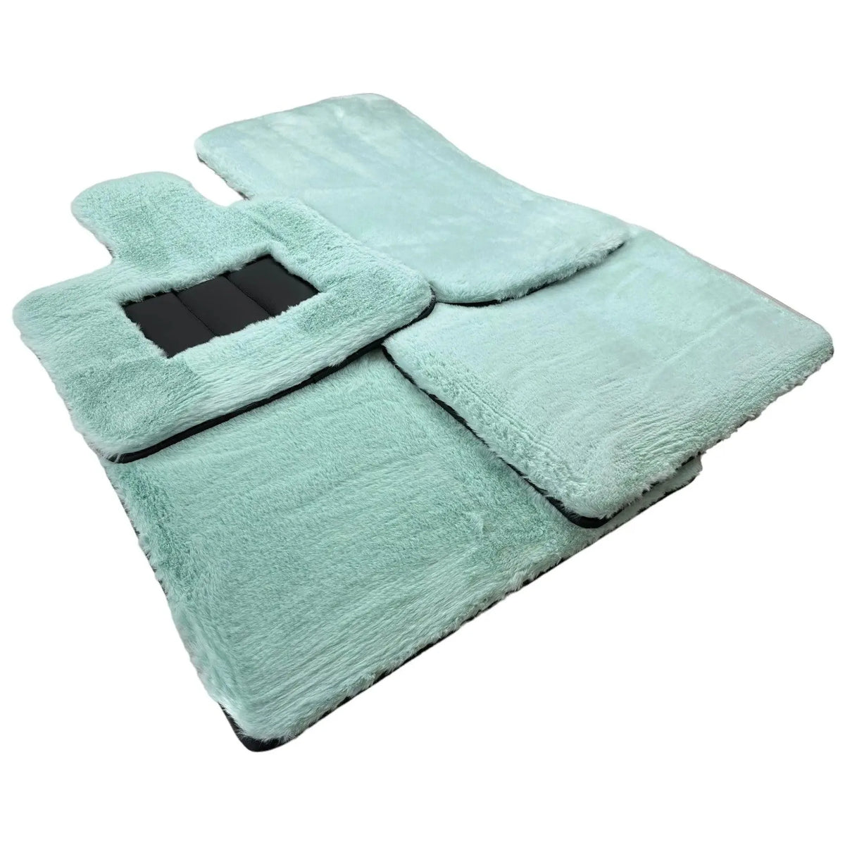 Tiff Blue Sheepskin Floor Mats For Rolls Royce Ghost Series II (2021-2024) ER56 Design Brand