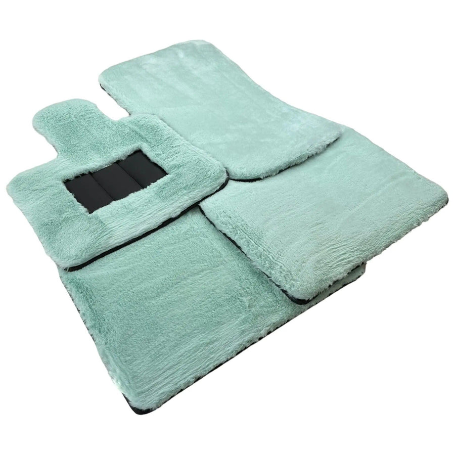 Tiffany Blue Sheepskin Floor Mats For Rolls Royce Cullinan Rr31 2018-2023 Er56 Design Brand - AutoWin