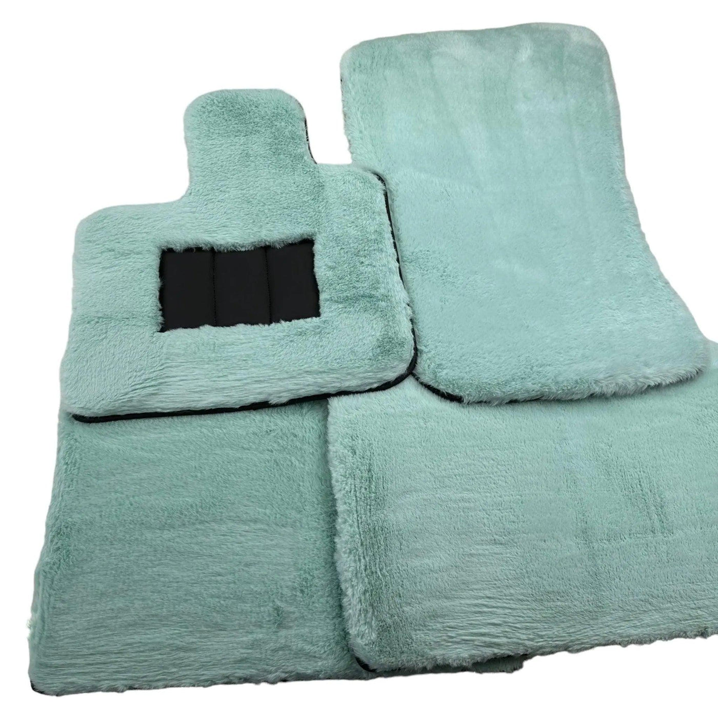 Tiffany Blue Sheepskin Floor Mats For Rolls Royce Phantom 2003–2016 Er56 Design Brand - AutoWin