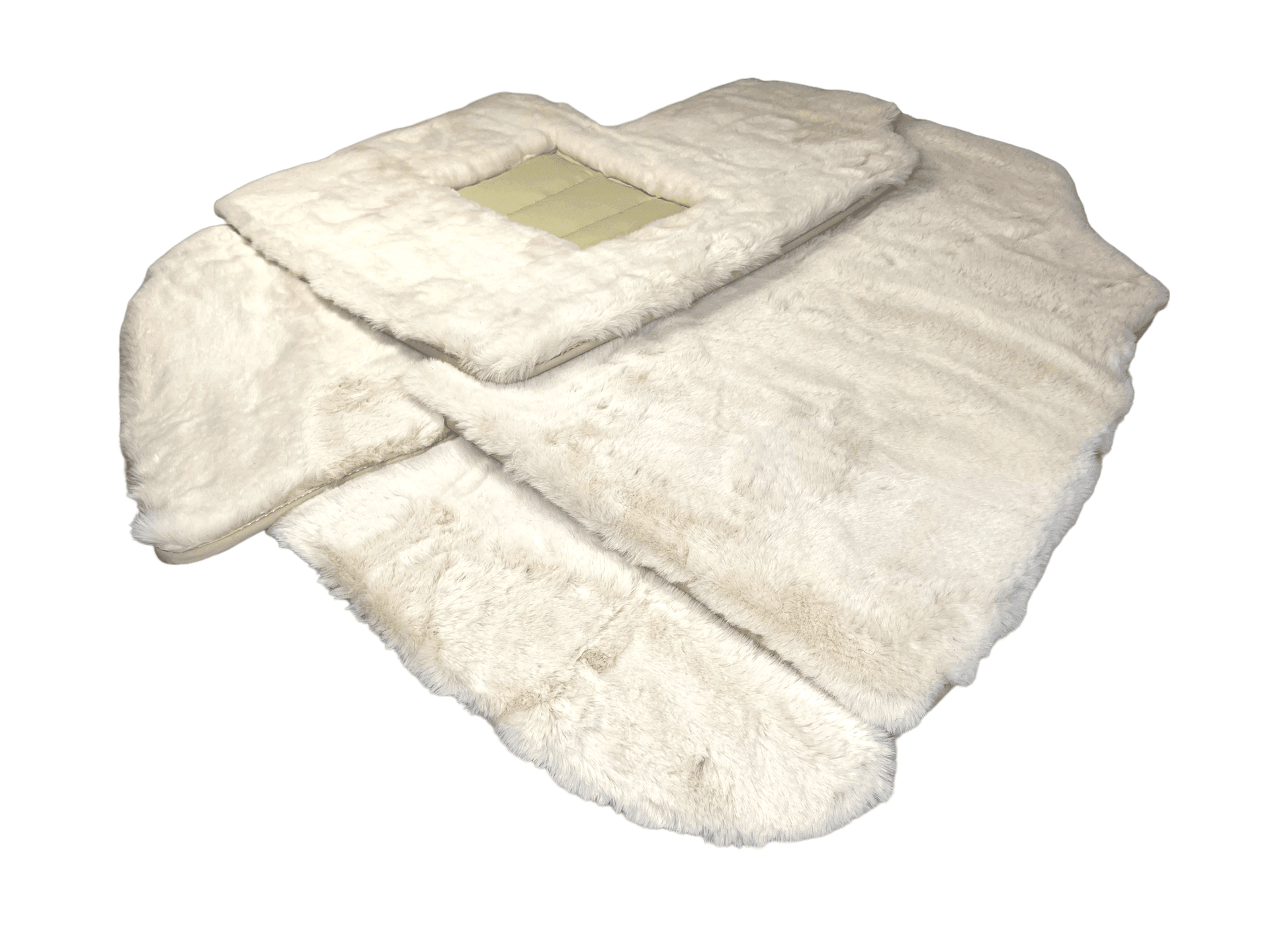 White Sheepskin Floor Mats For Bentley Continental GTC (2006–2011) Er56 Design - AutoWin