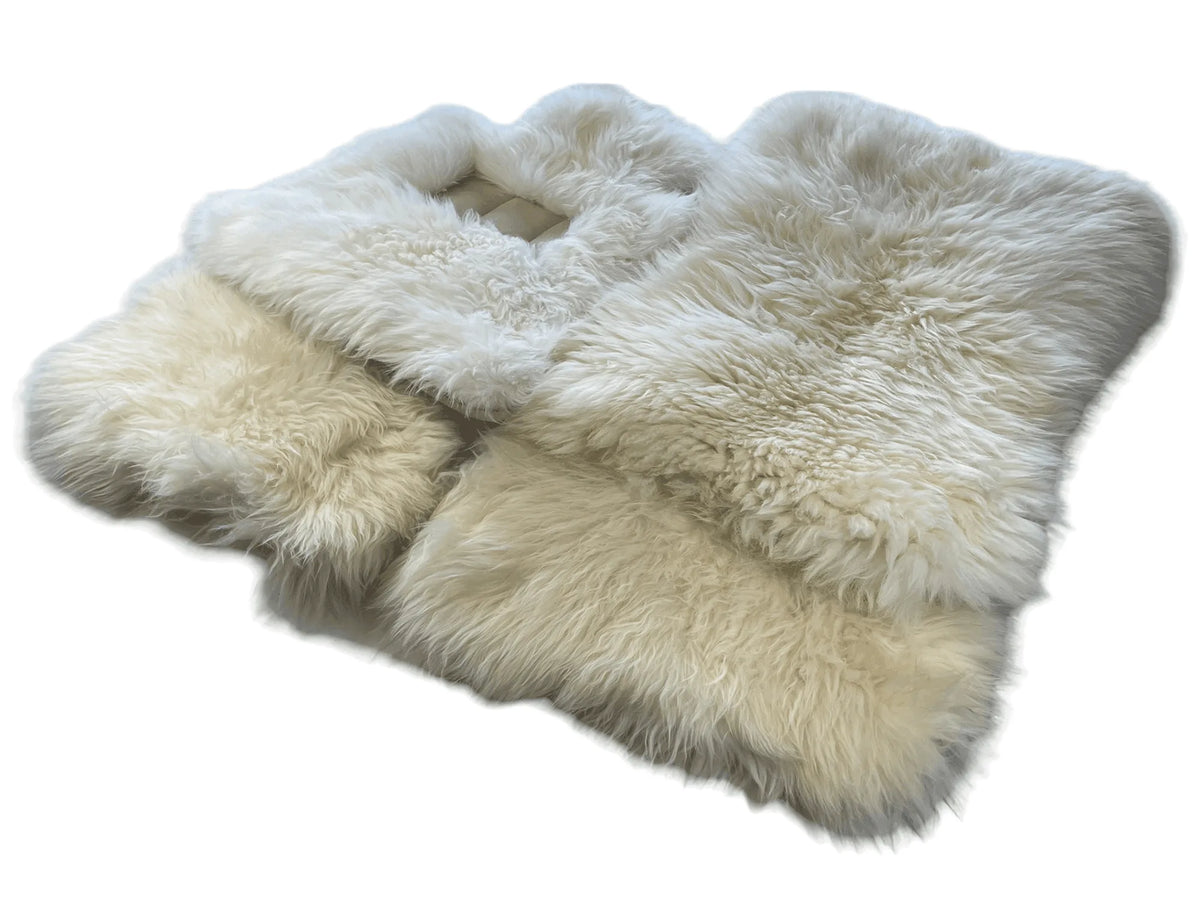 White Sheepskin Floor Mats For Rolls Royce Ghost Series II (2021-2024) ER56 Design Brand - AutoWin