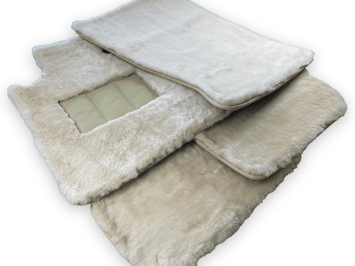 White Sheepskin Floor Mats For Rolls Royce Phantom VIII (2017-2024) ER56 Design Brand