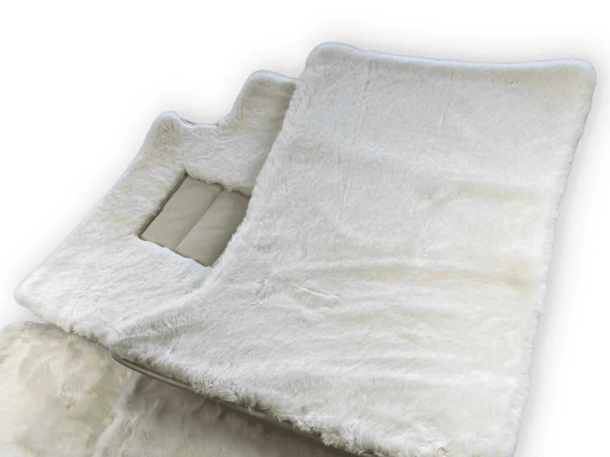 White Sheepskin Floor Mats For Rolls Royce Phantom VIII (2017-2024) ER56 Design Brand