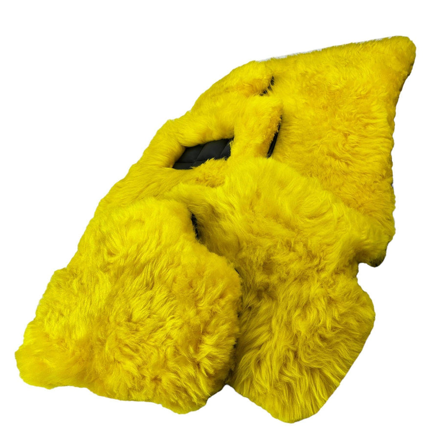 Yellow Sheepskin Floor Mats for Rolls Royce Phantom VIII (2017-2024) ER56 Design Brand - AutoWin