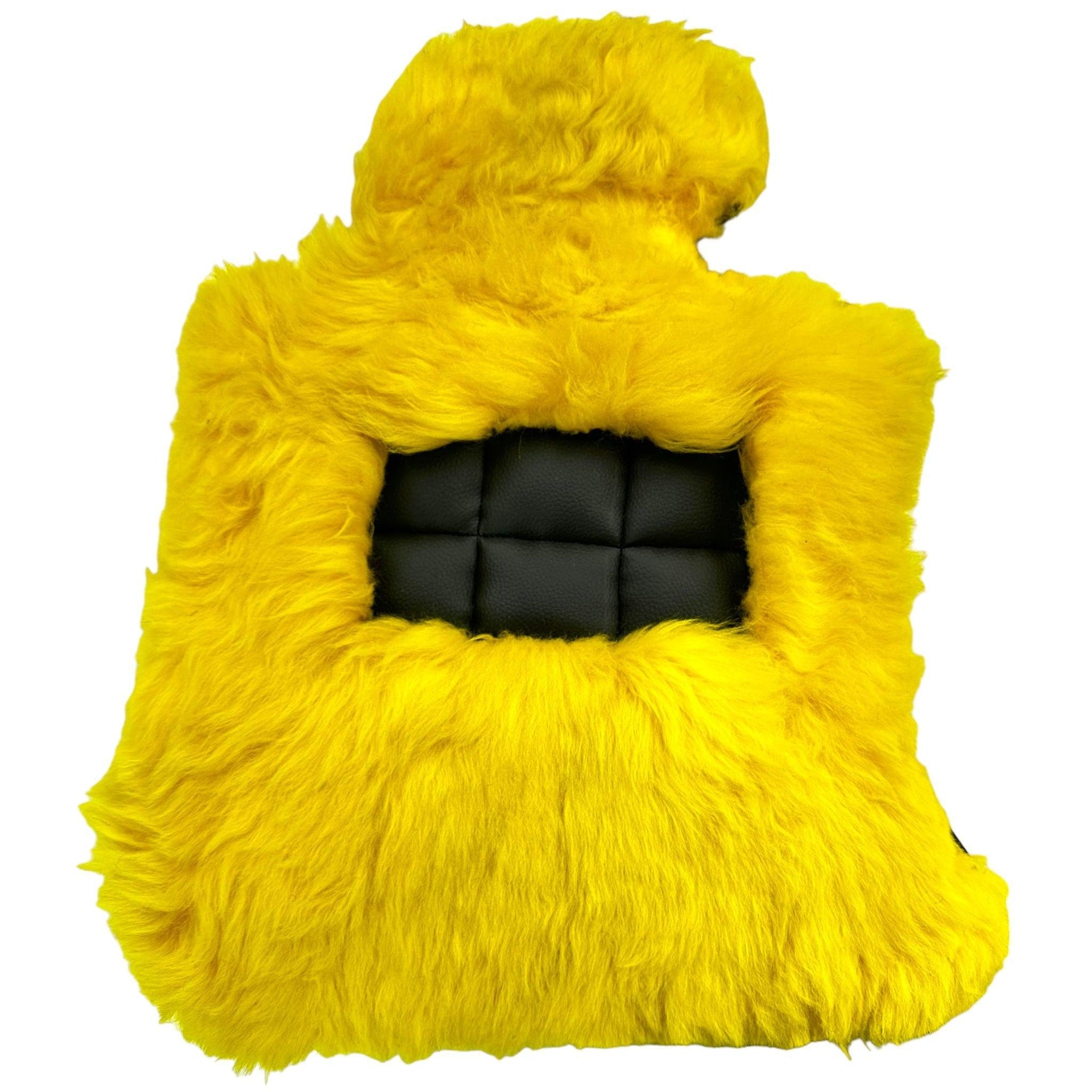 Yellow Sheepskin Floor Mats for Rolls Royce Wraith (2013–2023) ER56 Design Brand - AutoWin