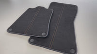 Floor Mats For McLaren 720S Alcantara Black Tailored Carpets With Orange Sewing
