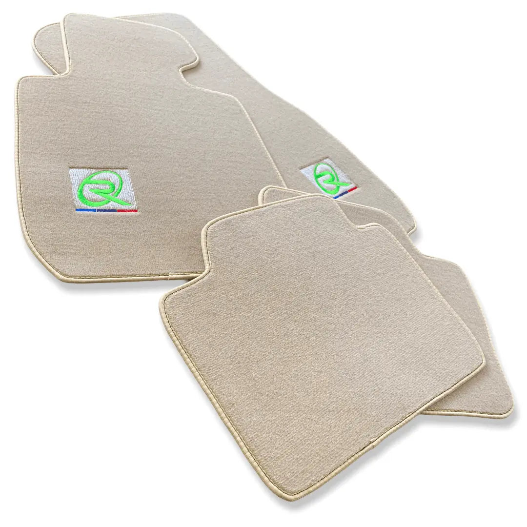 Beige Floor Mats For BMW M2 Series F87 ROVBUT Brand Tailored Set Perfect Fit Green SNIP Collection - AutoWin