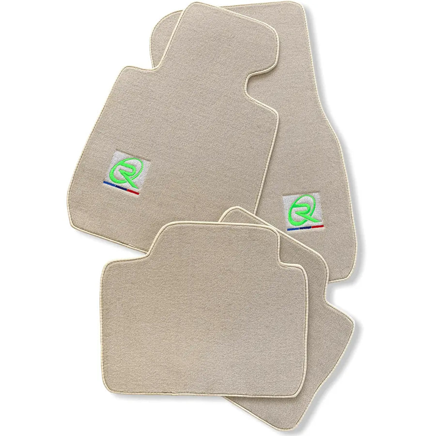 Beige Floor Mats For BMW M4 Series F82 ROVBUT Brand Tailored Set Perfect Fit Green SNIP Collection - AutoWin