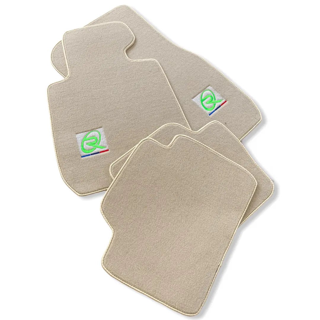 Beige Floor Mats For BMW M4 Series F83 ROVBUT Brand Tailored Set Perfect Fit Green SNIP Collection - AutoWin