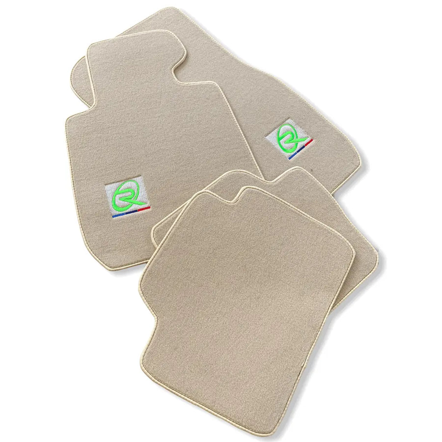 Beige Floor Mats For BMW M8 Series Gran Coupe F93 ROVBUT Brand Tailored Set Perfect Fit Green SNIP Collection - AutoWin
