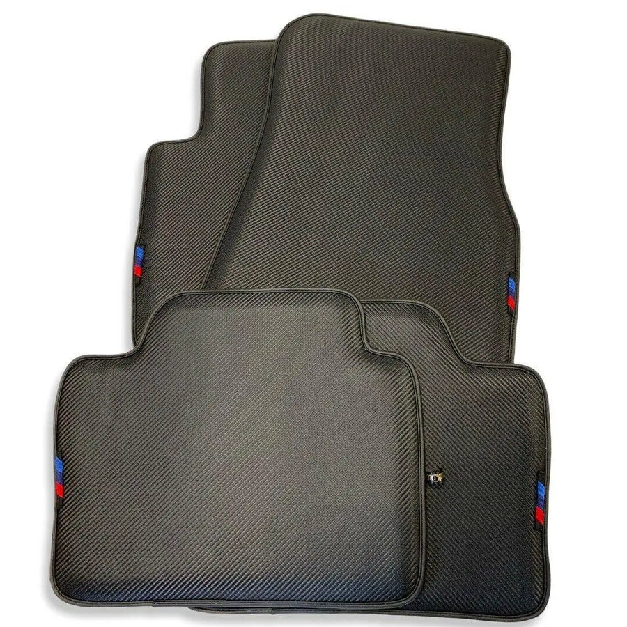Floor Mats For BMW M5 Series F90 Autowin Brand Carbon Fiber Leather - AutoWin