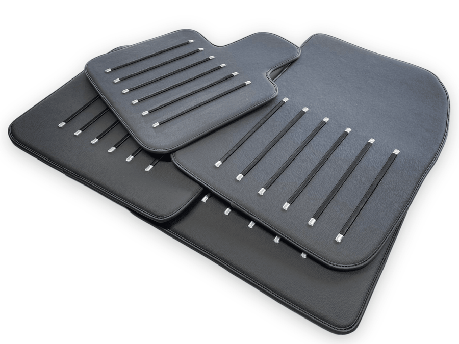 Leather Floor Mats For Rolls Royce Black Badge Dawn Rr6 2016-2023 Black - AutoWin
