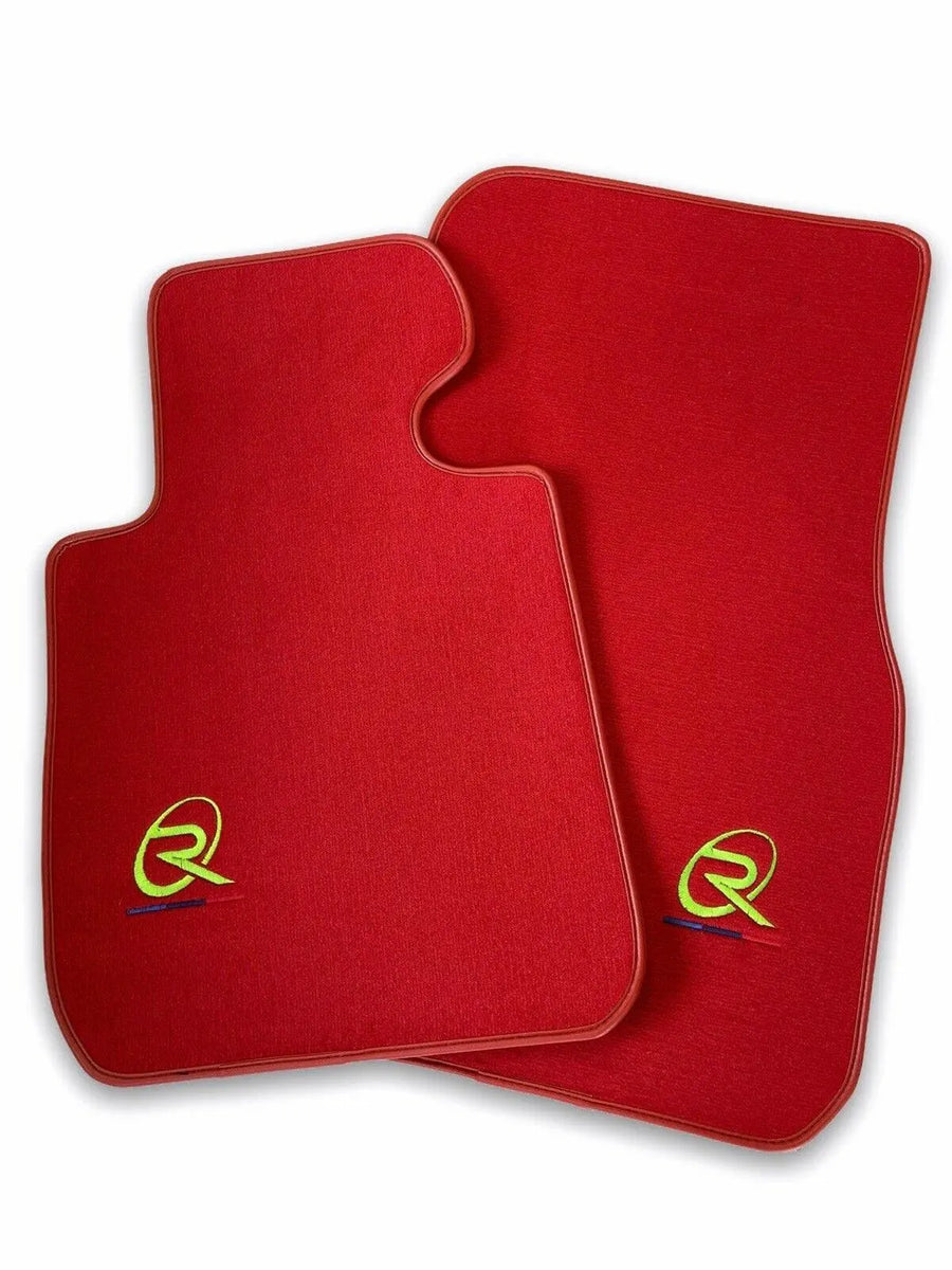 Red Floor Mats For BMW 7 Series E65 ROVBUT Brand Tailored Set Perfect Fit Green SNIP Collection - AutoWin