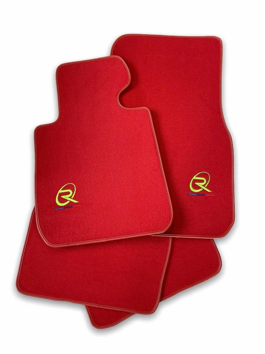 Red Floor Mats For BMW 7 Series E65 ROVBUT Brand Tailored Set Perfect Fit Green SNIP Collection - AutoWin