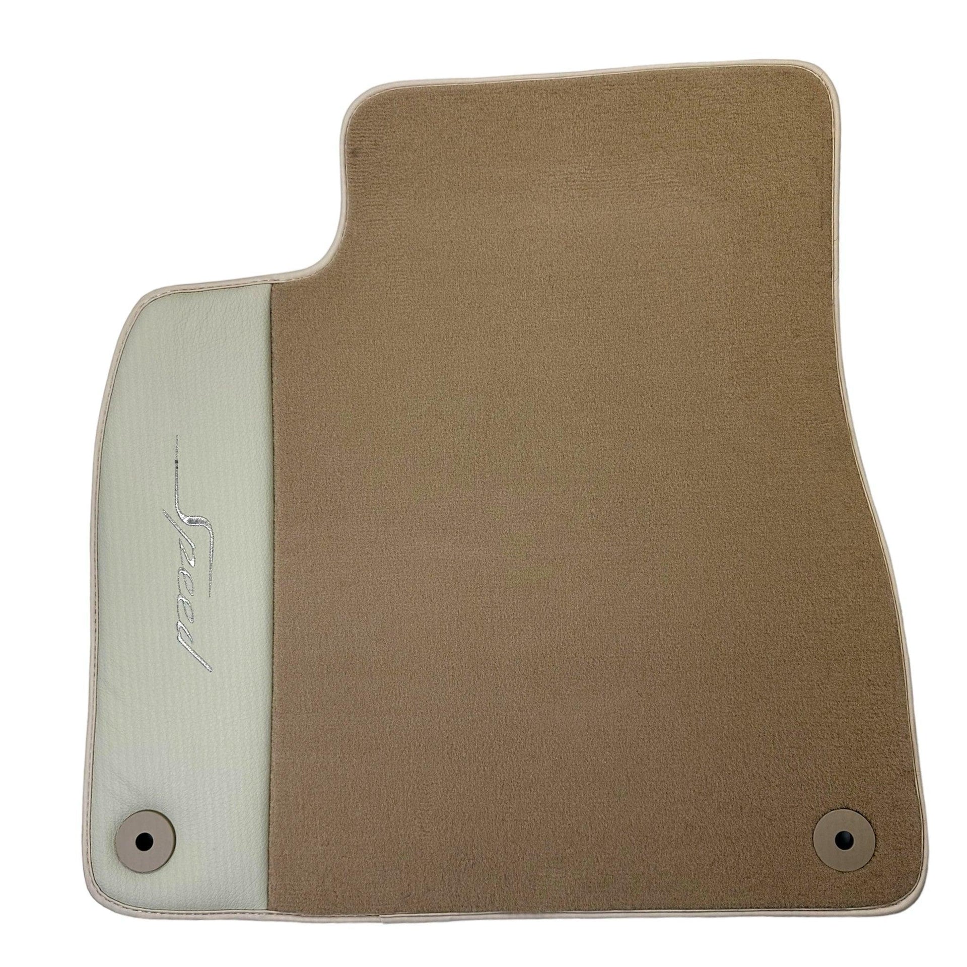 Beige Floor Mats for Bentley Mulsanne (2010-2020) with Leather - AutoWin