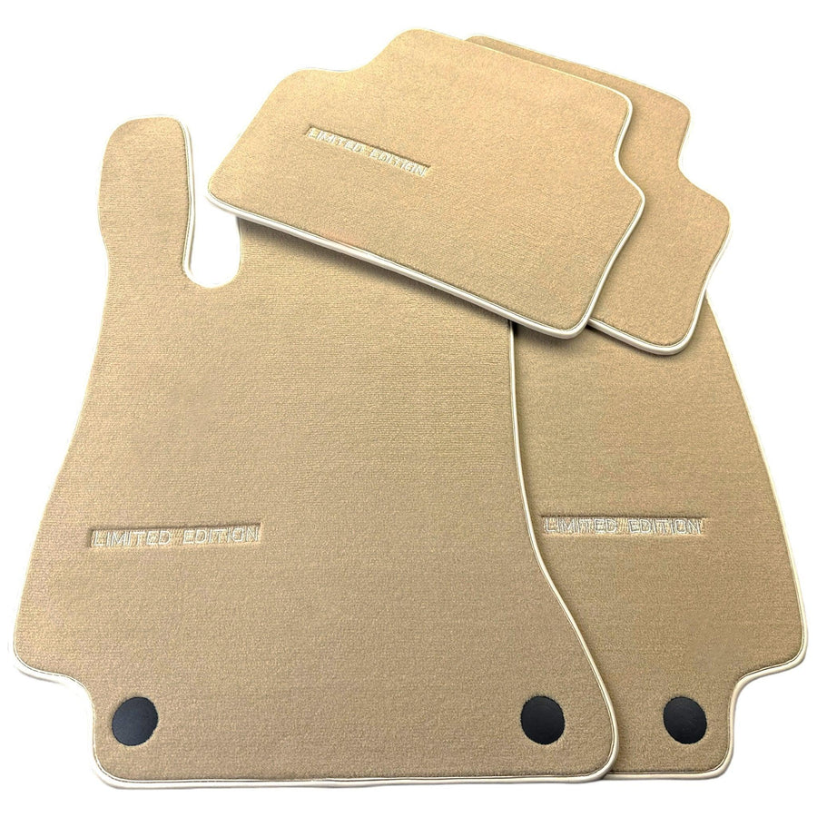 Beige Floor Mats For Mercedes Benz C-Class A205 Convertible (2016-2018) | Limited Edition - AutoWin
