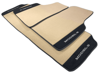 Beige Floor Mats For Tesla Model S With Alcantara Leather - AutoWin
