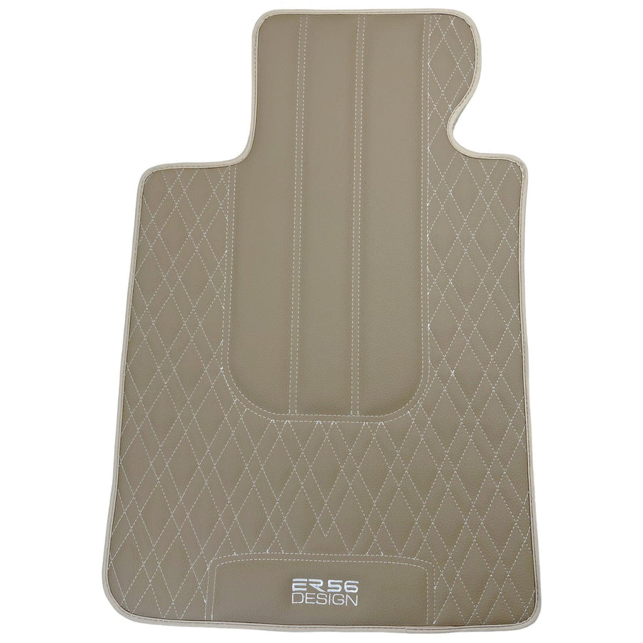 Beige Leather Floor Floor Mats For BMW 1 Series F20 - AutoWin