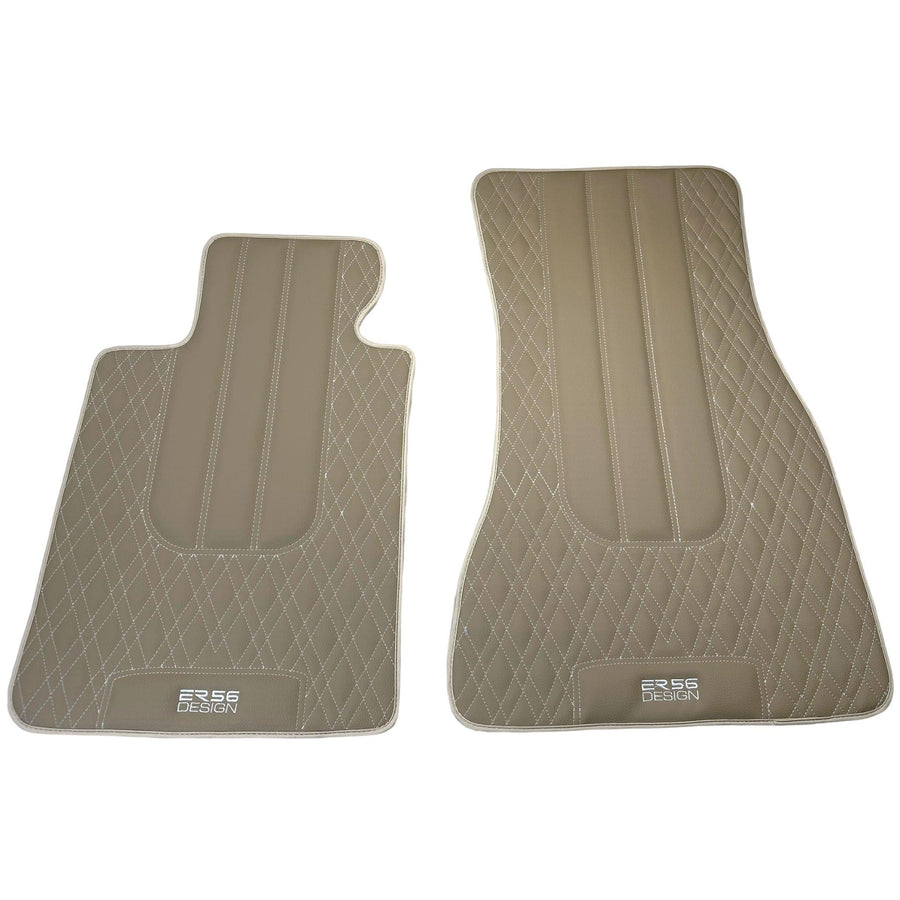 Beige Leather Floor Floor Mats For BMW 3 Series E92 - AutoWin