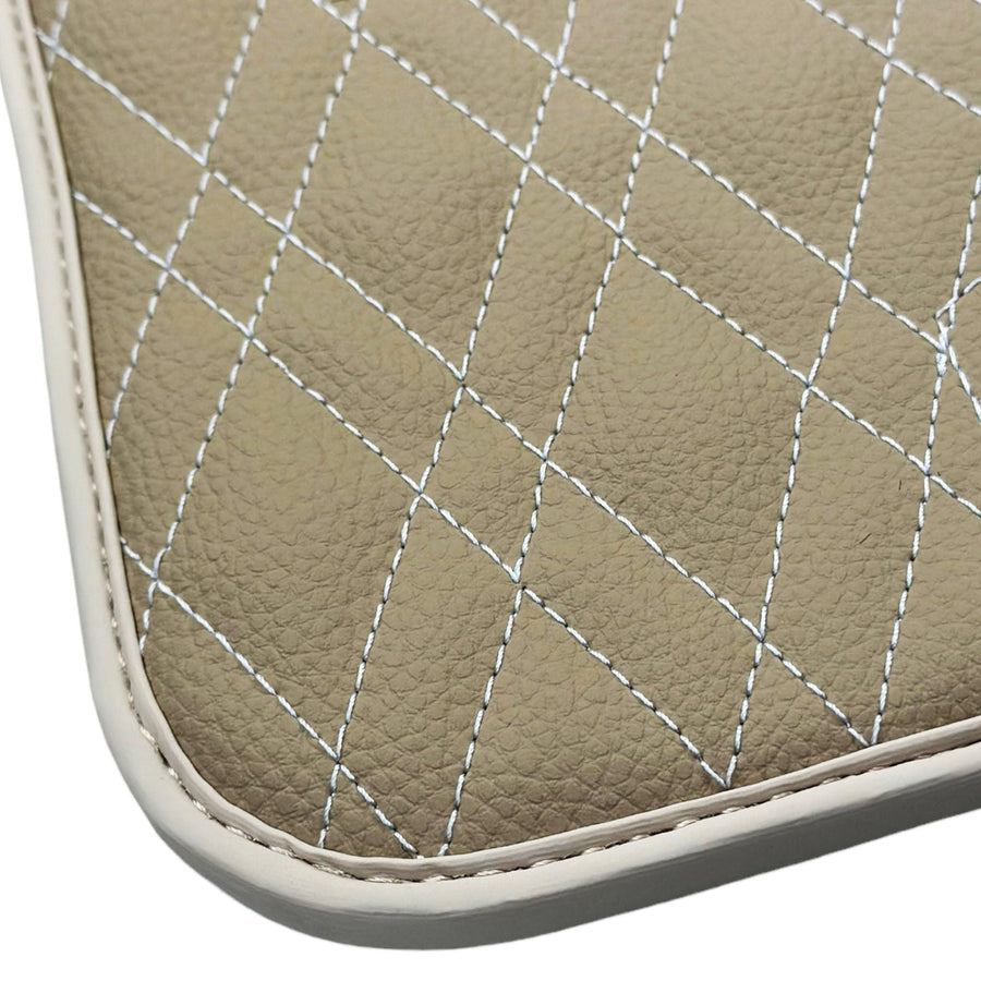 Beige Leather Floor Floor Mats For BMW 3 Series E92 - AutoWin