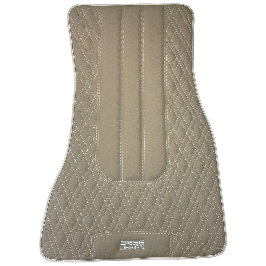 Beige Leather Floor Floor Mats For BMW 3 Series E92 - AutoWin
