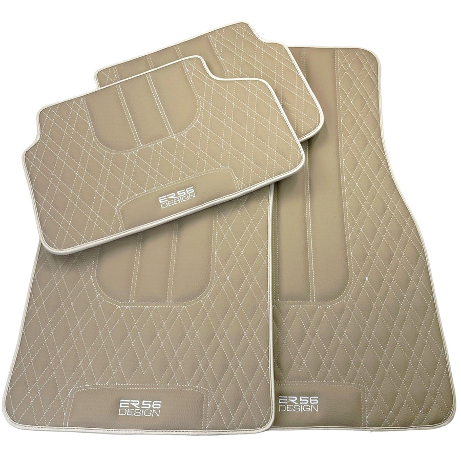 Beige Leather Floor Floor Mats For BMW 3 Series E93 Brand - AutoWin