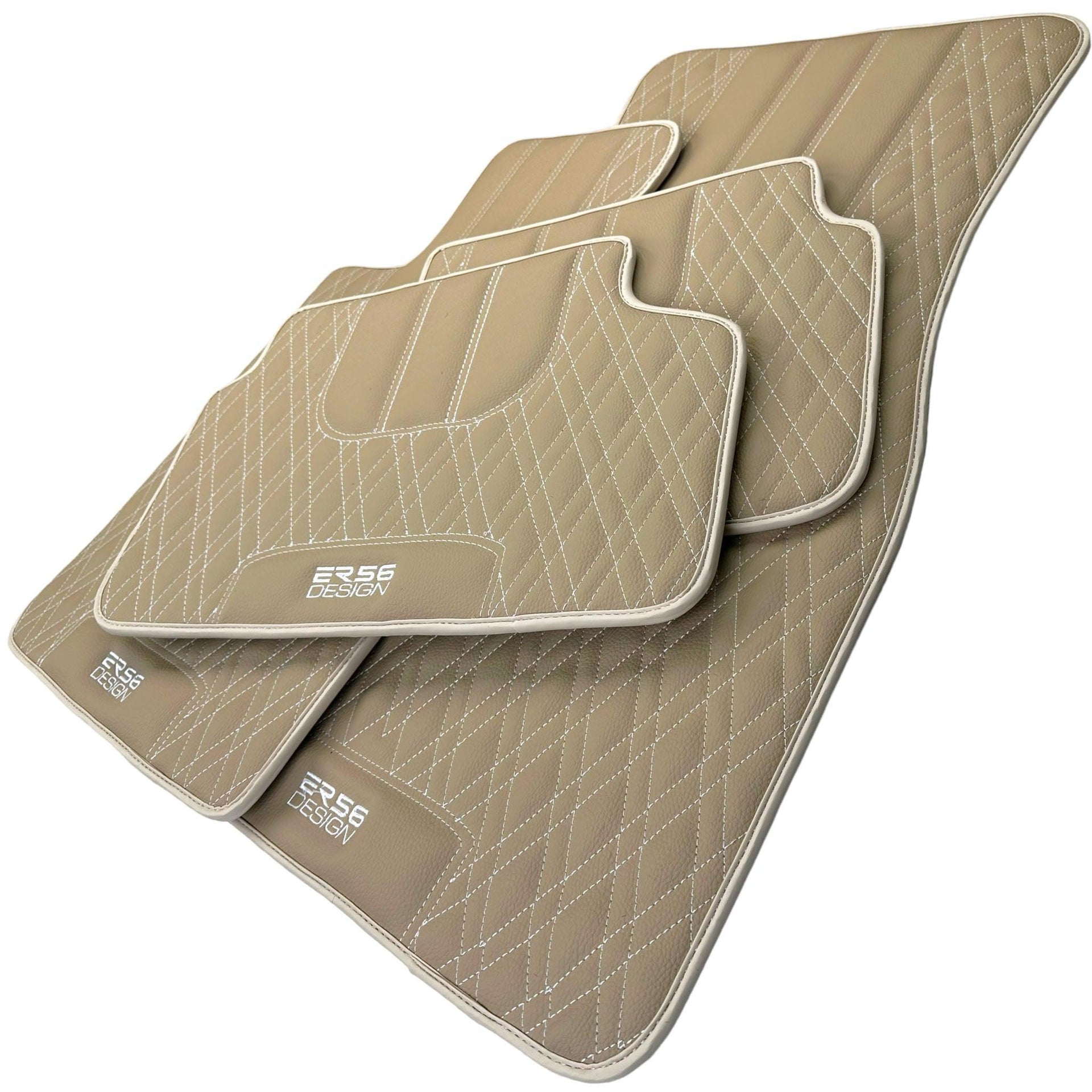 Beige Leather Floor Floor Mats For BMW M2 Series F87 AutoWin Brand - AutoWin