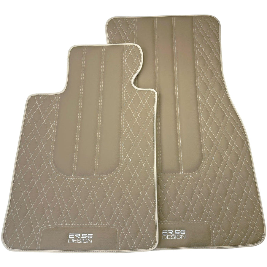 Beige Leather Floor Mats For BMW M6 E64 Convertible - AutoWin