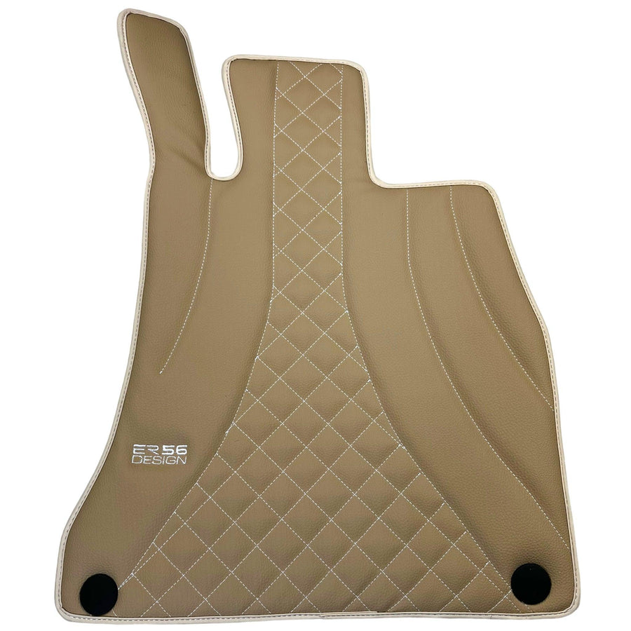 Beige Leather Floor Mats For Mercedes Benz B-Class T245 (2005-2011) | ER56 Design - AutoWin