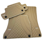 Beige Leather Floor Mats For Mercedes Benz E-Class W211 Sedan (2002-2009) | ER56 Design - AutoWin