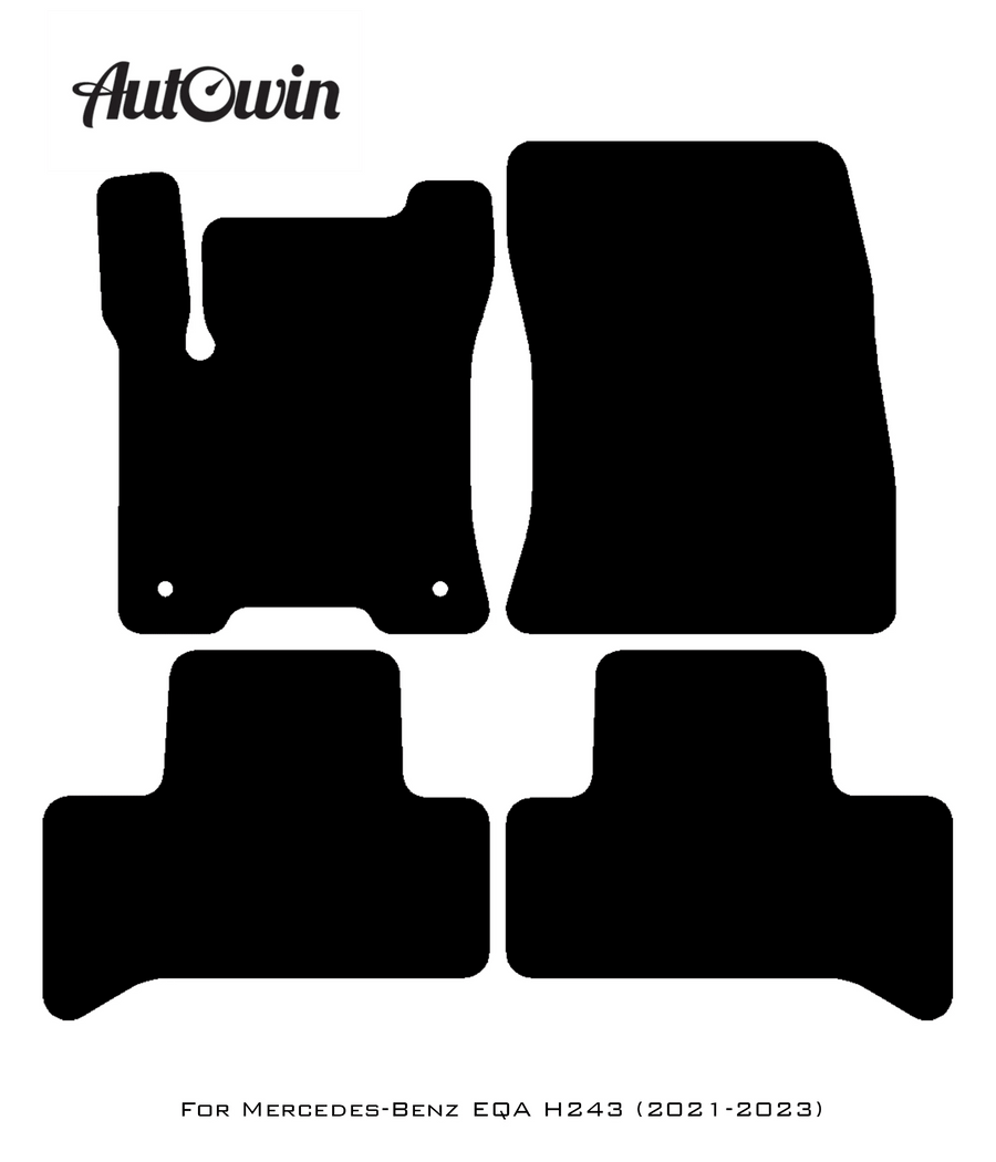 Beige Leather Floor Mats For Mercedes Benz EQA-Class H243 (2021-2023) | ER56 Design - AutoWin