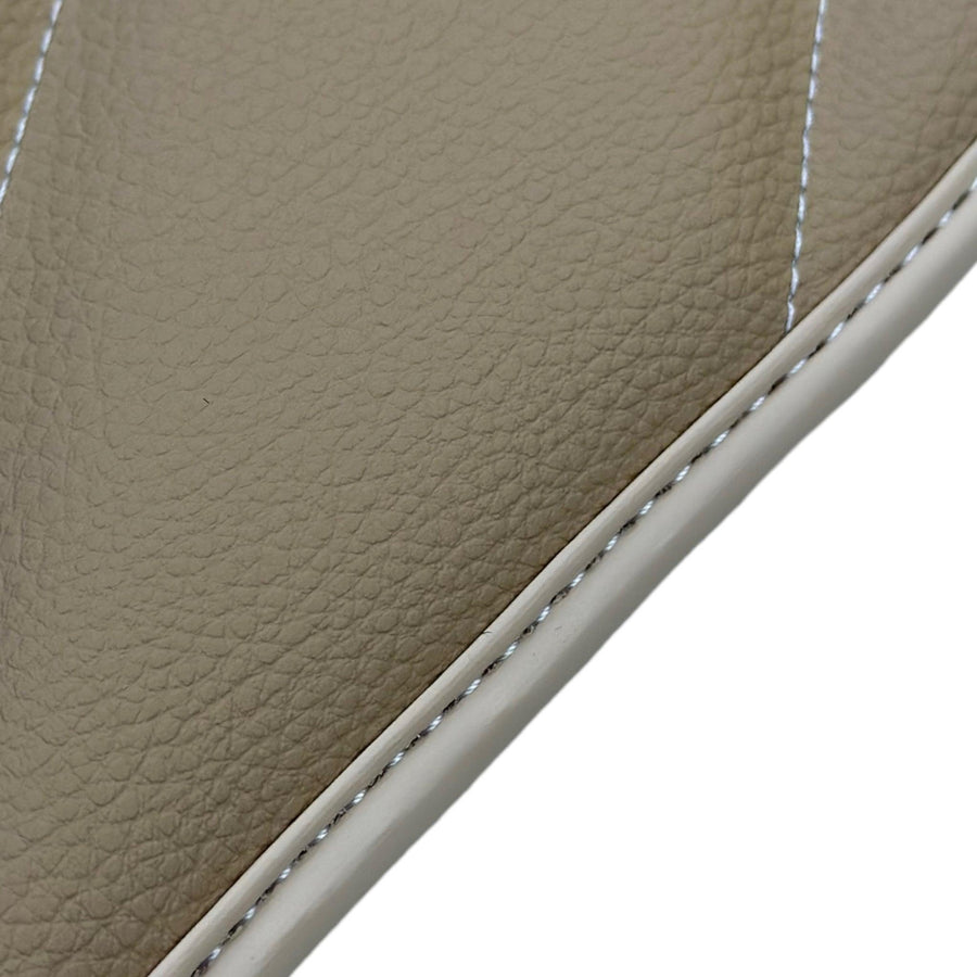 Beige Leather Floor Mats For Mercedes Benz GLK-Class X204 (2012-2015) | ER56 Design - AutoWin