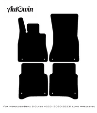 Beige Leather Floor Mats For Mercedes Benz S-Class V223 (2020-2023) Long Wheelbase | ER56 Design - AutoWin