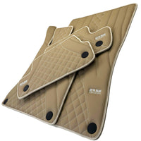 Beige Leather Floor Mats For Mercedes Benz S-Class W221 (2005-2013) Long Wheelbase | ER56 Design - AutoWin
