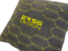 Black Alcantara Leather Pillows ER56 Design Set of 2 Yellow Sewing - AutoWin