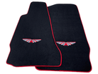 Black Floor Mats For Aston Martin V8 Vantage (2005–2023) Red Trim - AutoWin
