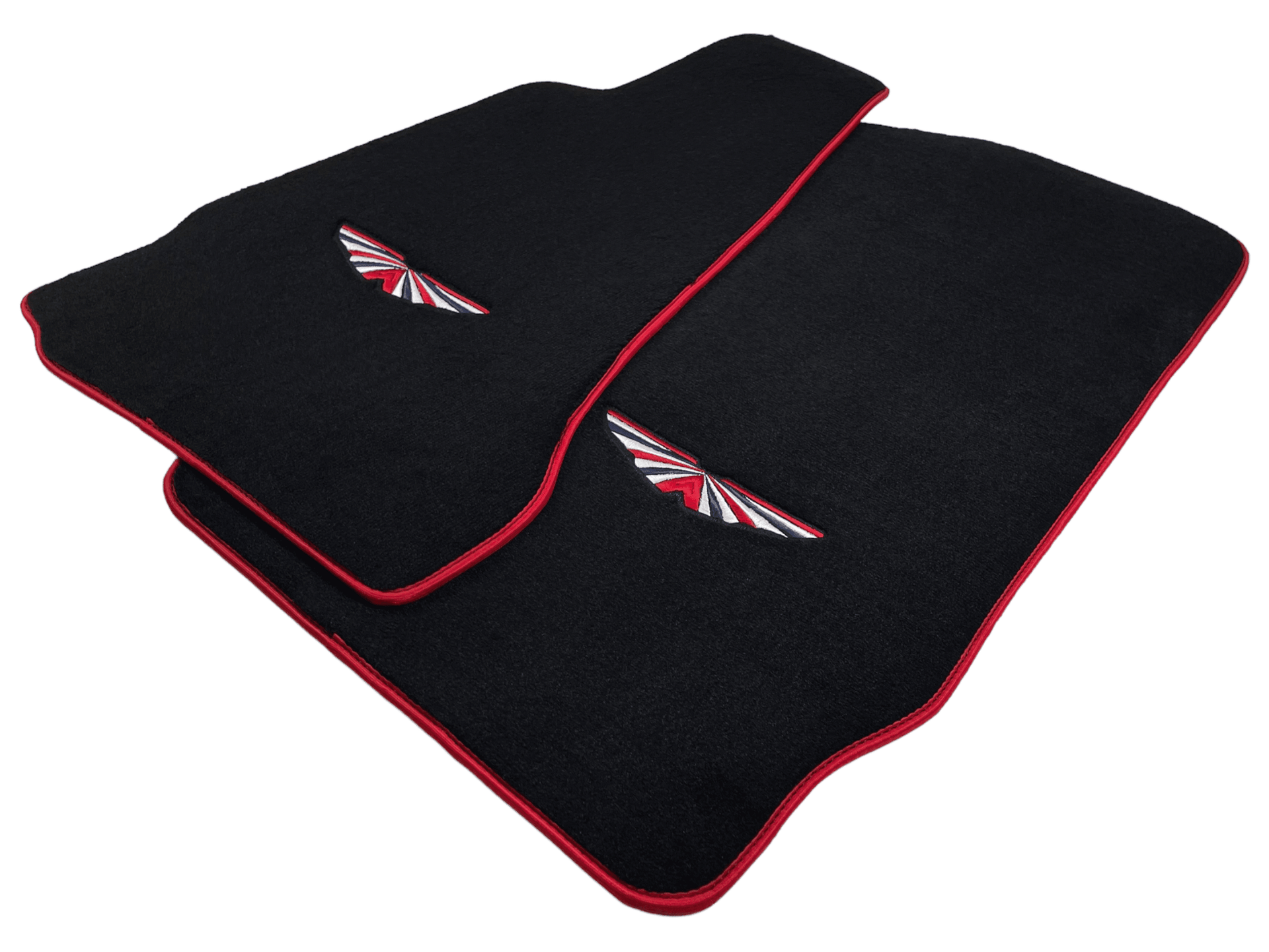 Black Floor Mats For Aston Martin V8 Vantage (2005–2023) Red Trim - AutoWin