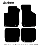 Black Floor Mats for Audi A3 - 5-door Hatchback (2000-2003) | No Steps - AutoWin