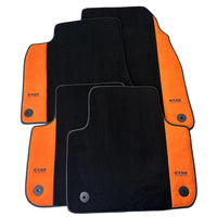 Black Floor Mats for Audi A3 - 5-door Sedan (2021 - 2024) With Orange Alcantara | ER56 Design - AutoWin