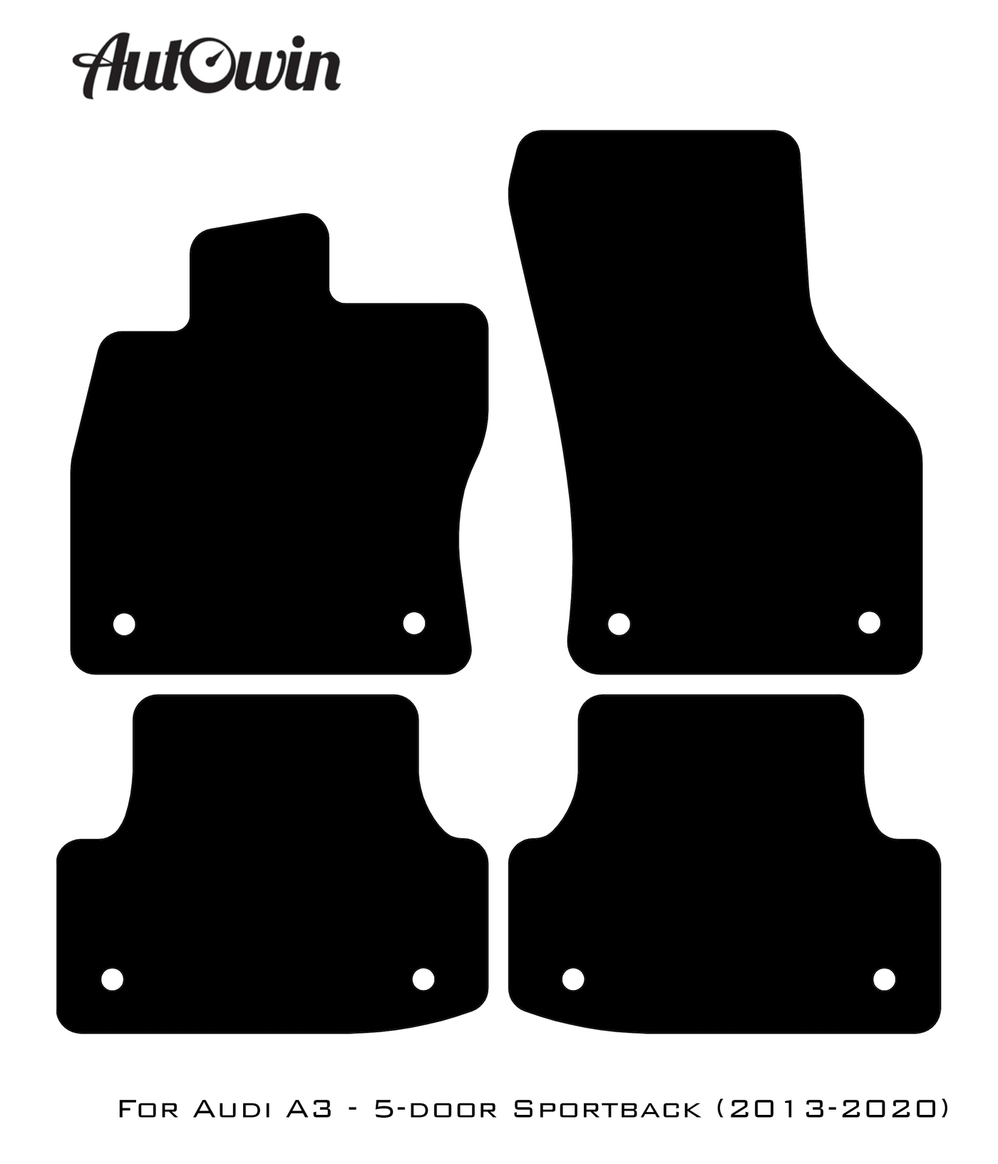 Black Floor Mats for Audi A3 - 5-door Sportback (2013-2020) | No Steps - AutoWin