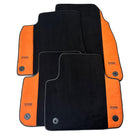 Black Floor Mats for Audi A4 - B5 Avant (1996 - 1999) With Orange Alcantara | ER56 Design - AutoWin