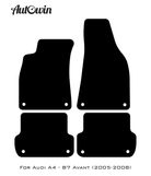 Black Floor Mats for Audi A4 - B7 Avant (2005-2008) | No Steps - AutoWin