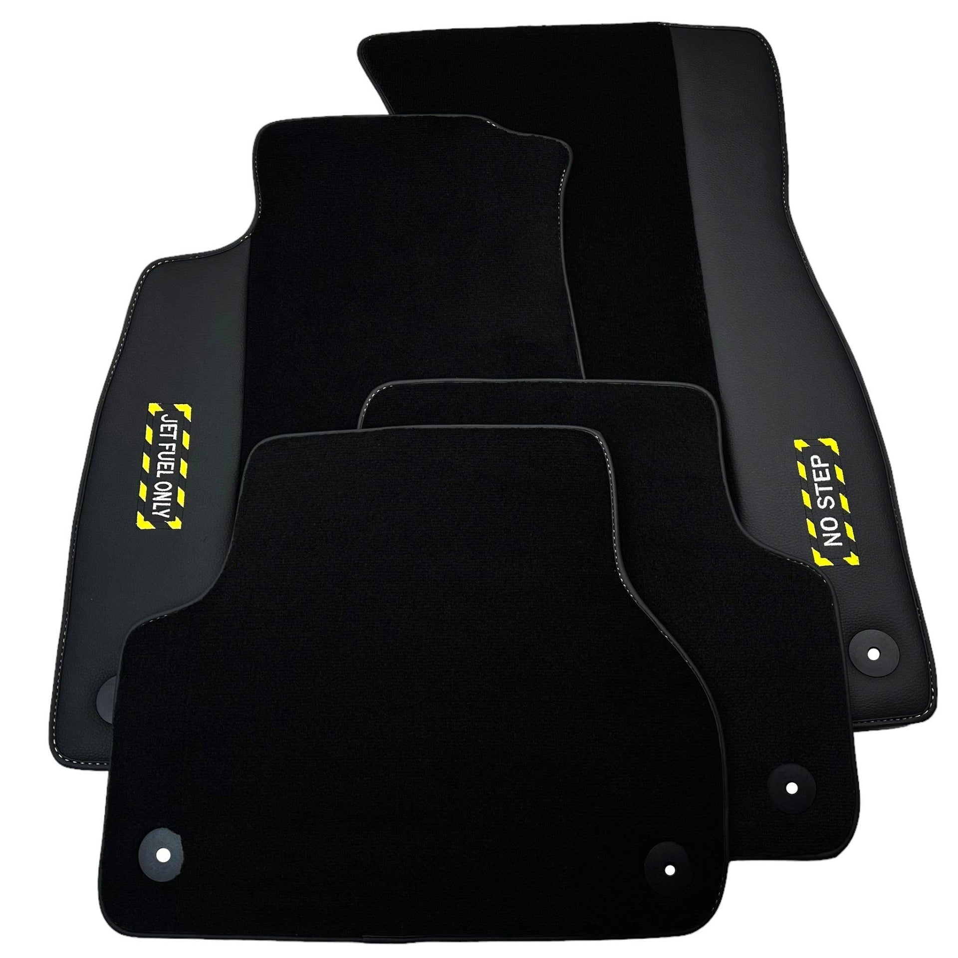 Black Floor Mats for Audi A5 - 8F7 Convertible (2009-2017) | Fighter Jet Edition - AutoWin