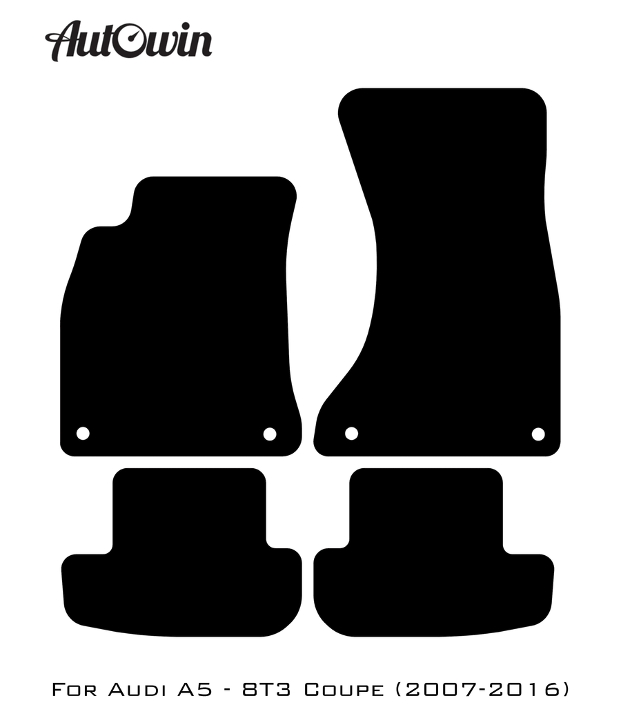 Black Floor Mats for Audi A5 - 8T3 Coupe (2007-2016) | Fighter Jet Edition - AutoWin
