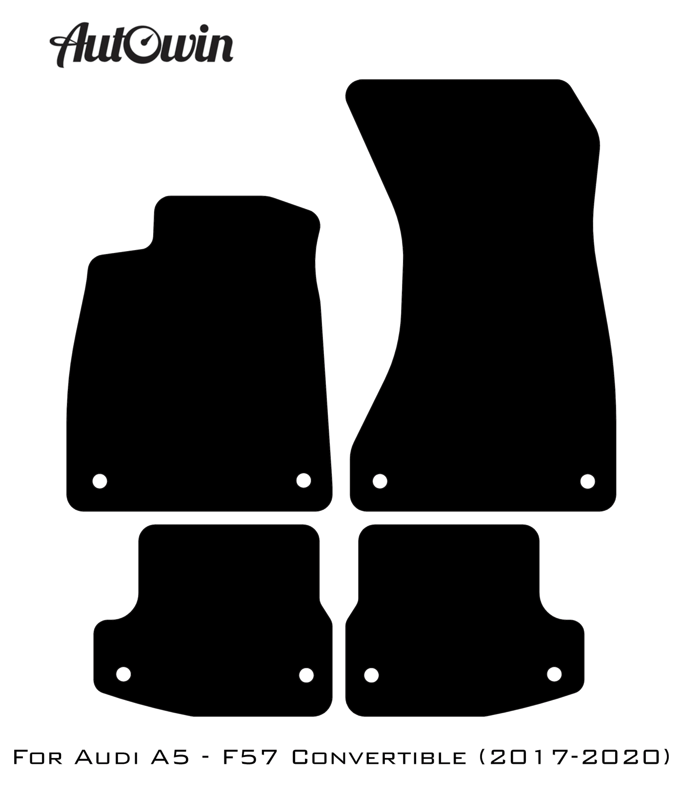 Black Floor Mats for Audi A5 - F57 Convertible (2017-2020) | No Steps - AutoWin