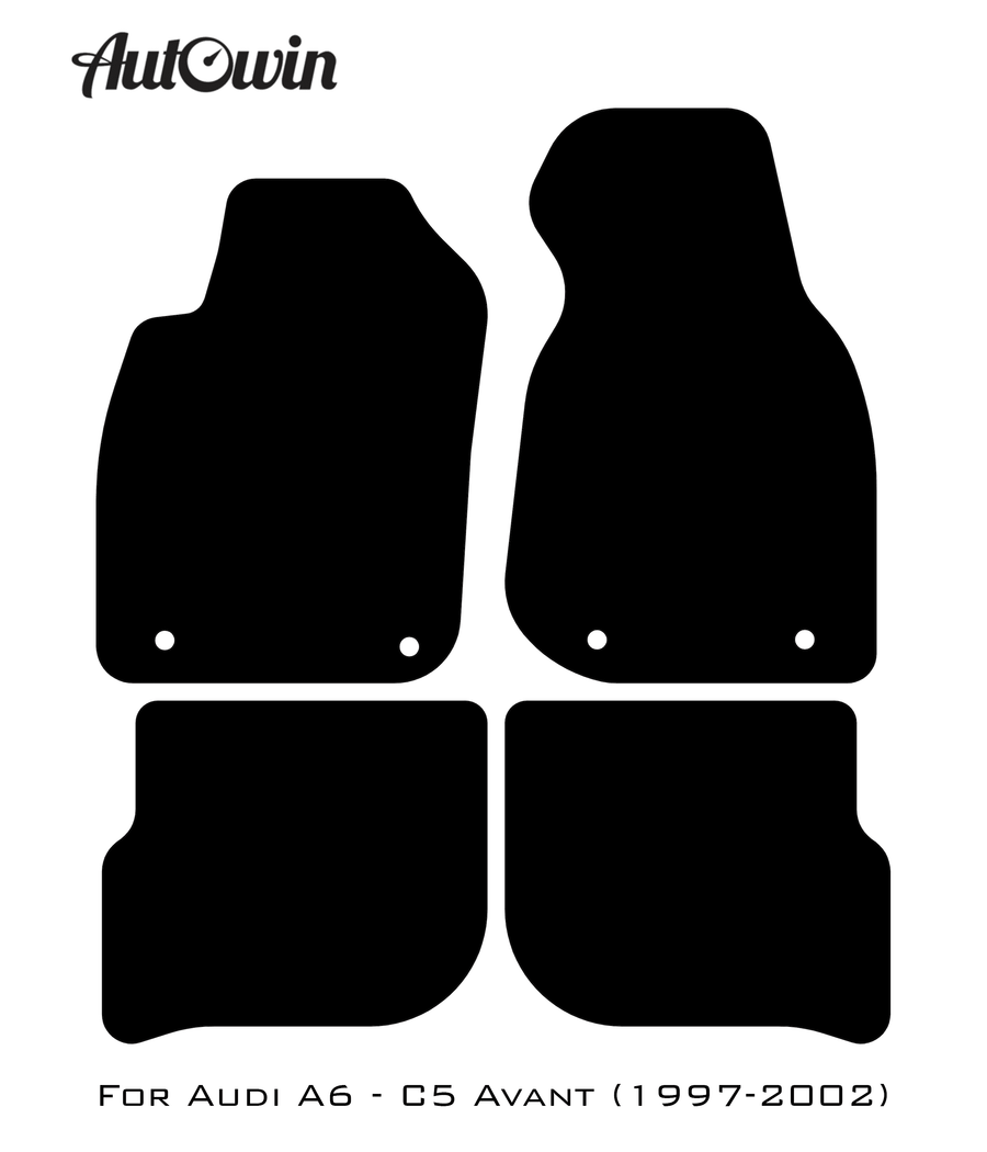 Black Floor Mats for Audi A6 - C5 Avant (1997-2002) | No Steps - AutoWin