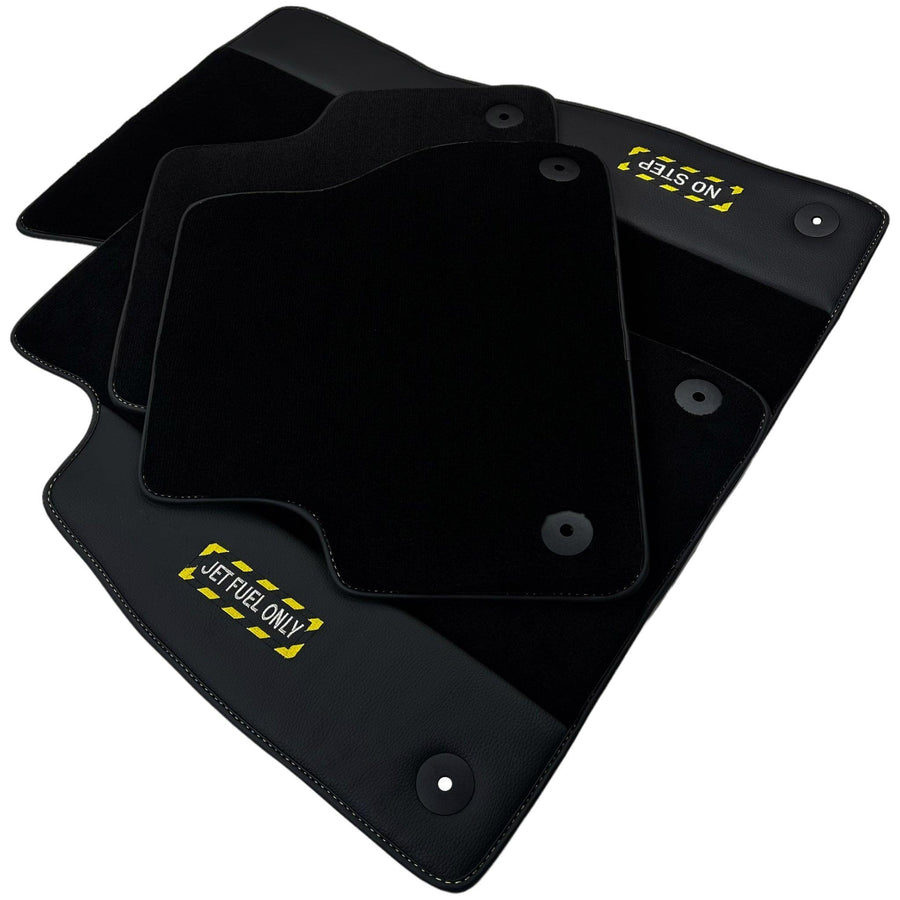 Black Floor Mats for Audi A8 D4 (2010-2017) | Fighter Jet Edition - AutoWin