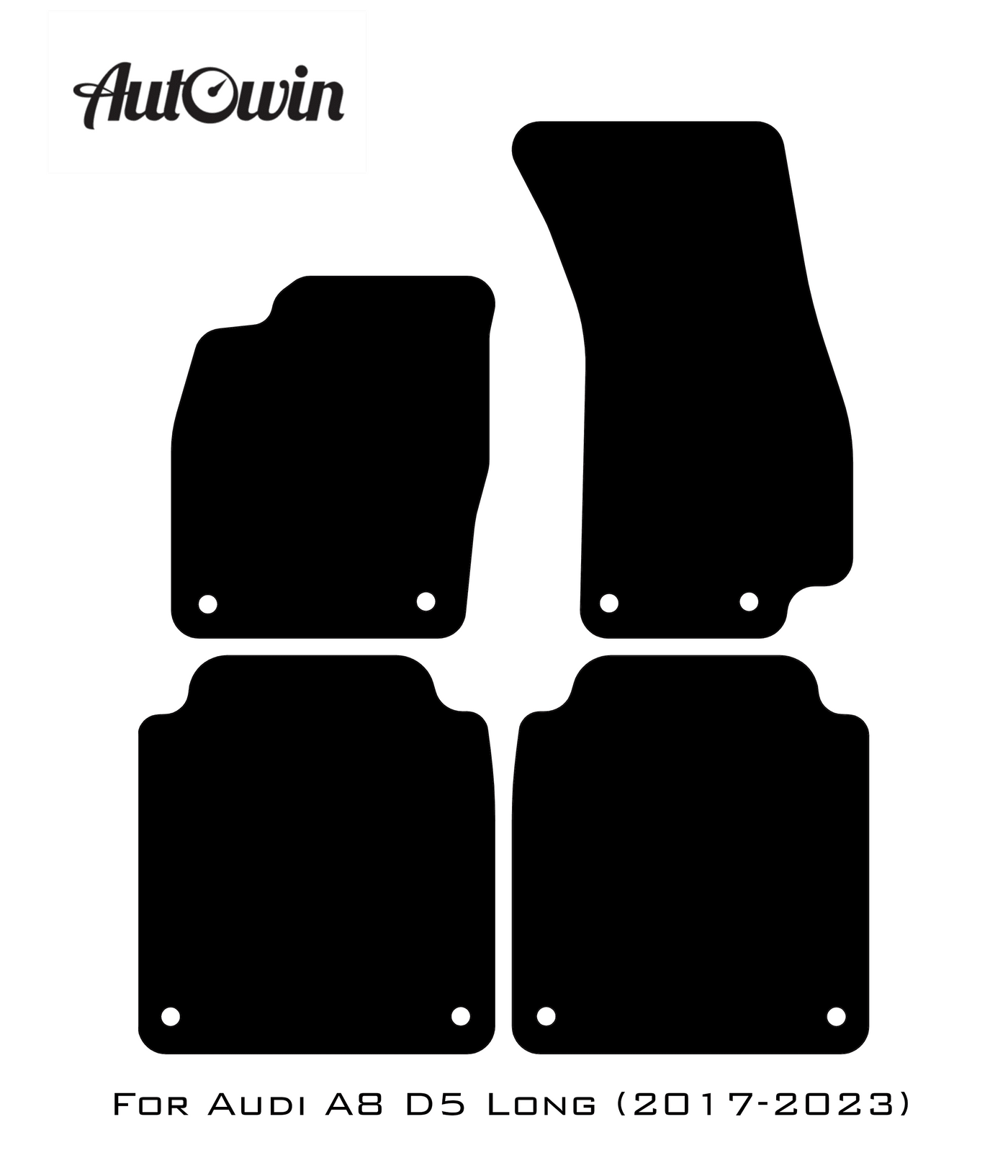 Black Floor Mats for Audi A8 D5 Long (2017-2023) | No Steps - AutoWin