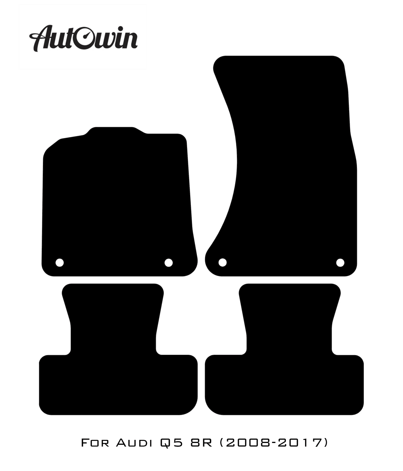 Black Floor Mats for Audi Q5 8R (2008-2017) | Fighter Jet Edition - AutoWin